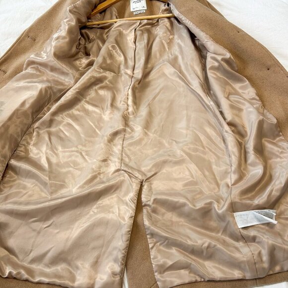 Abercrombie & Fitch Wool Blend Dad Coat Beige Tan Women’s Small Petite - Picture 10 of 10